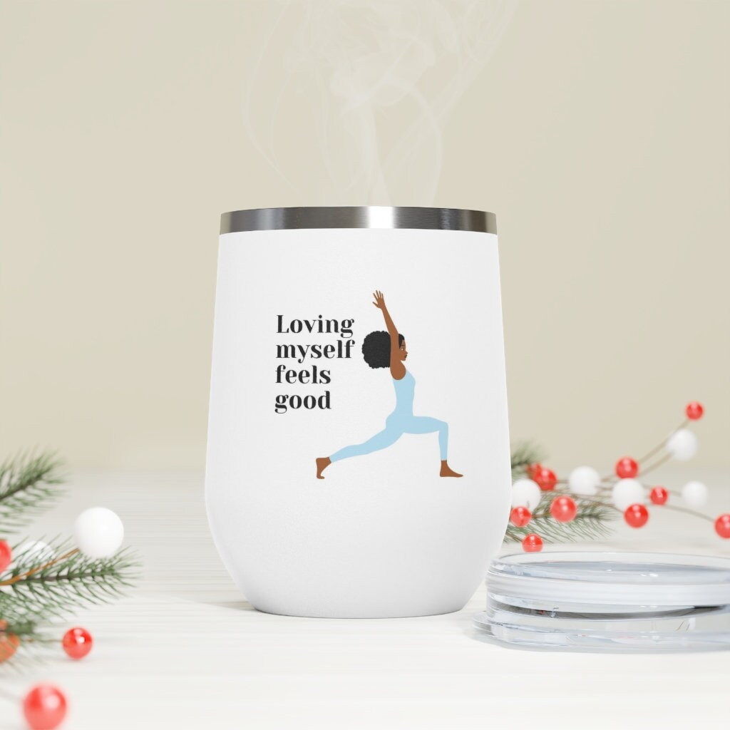 Wine Tumbler Mom, Mother's Day Gift for Sisters, Happy Mother's Day gift for Mom, Yoga lover, Black Seller, Black yogi, yogi