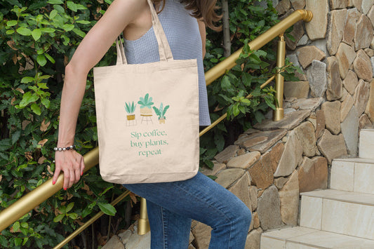 Cottagecore canvas Tote Bag, tote bag aesthetic, plant, plant lady, Aesthetic tote bag, plant dad, realtor gifts