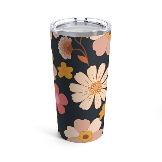 Retro aesthetic Floral Tumbler 20oz, Boho tumblers, Black owned shop, African American Christmas gift