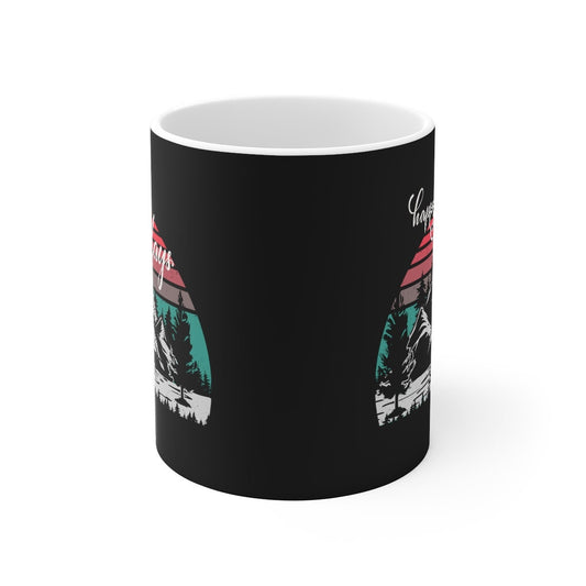 Christmas mug, Hot Chocolate mug, Gift for him, Winter wonderland, Christmas gift, family vacatio, black mug, happy holidays