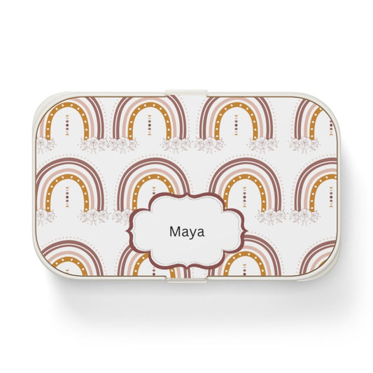 Monogrammed Rainbow Bento Lunch Box for kids,