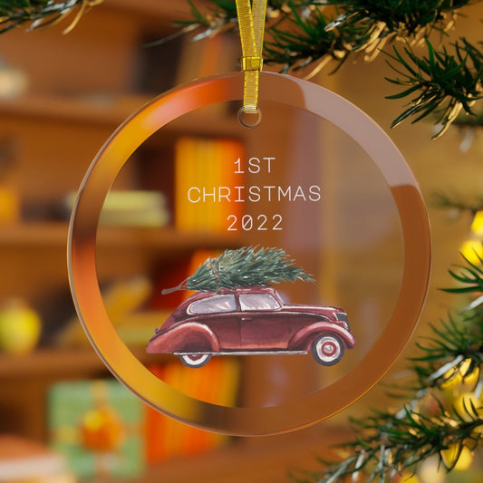 Vintage style Glass Ornament, 2022 ornament, Best friend gift, Christmas ornament, Realtor Gift, First Christmas