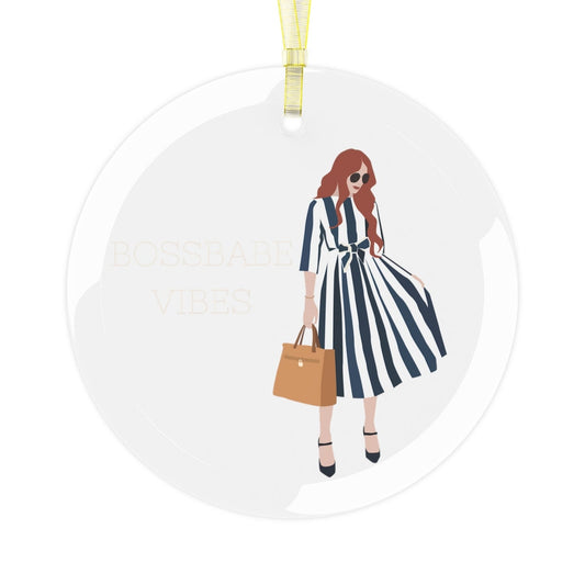 Boss Babe,Girl Boss Glass Ornament, 2022 ornament, Best friend gift, Christmas ornament, gift for Sister, best friend gift
