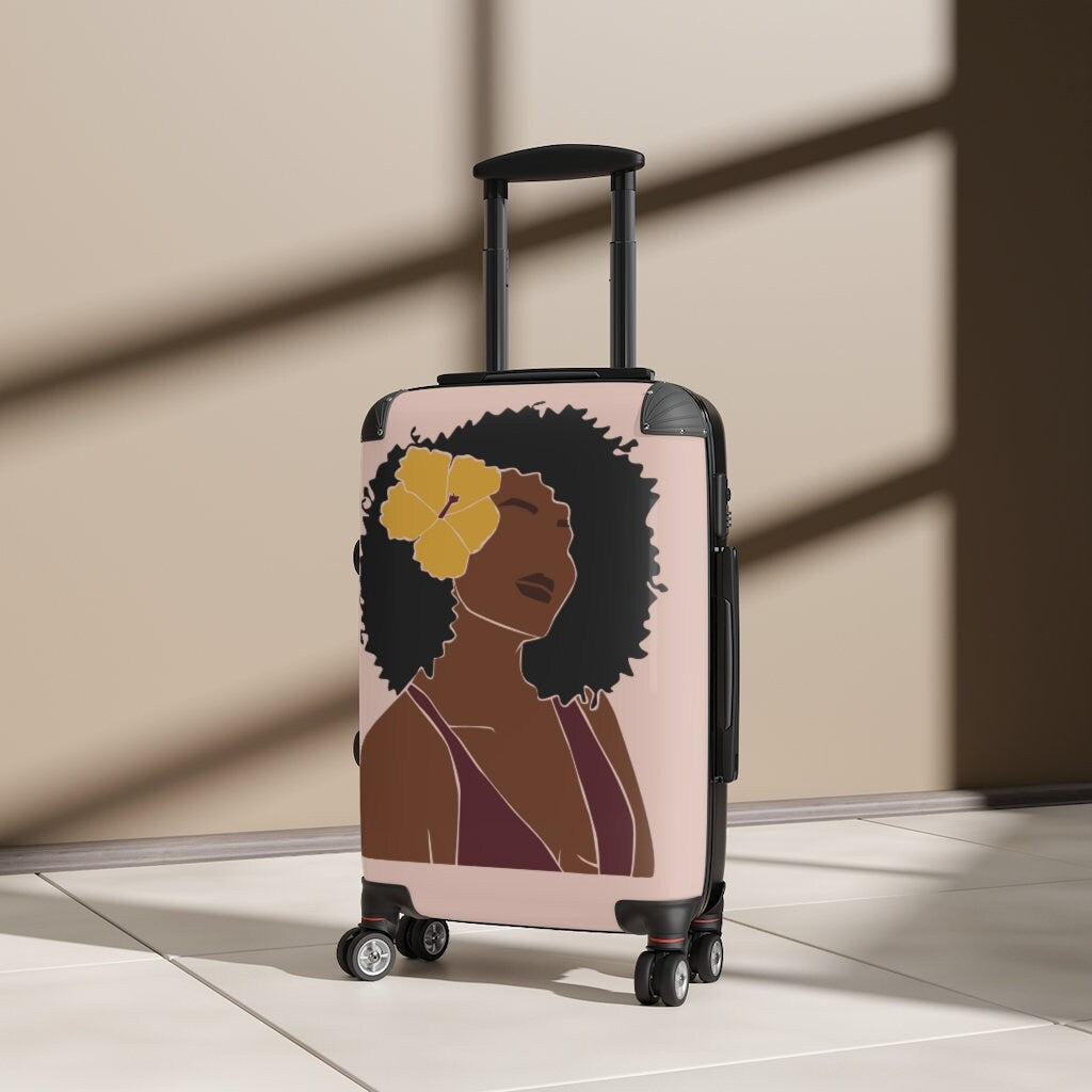 Suitcase, Boho, Room Decor, Black Girl Magic, Black Owned Shops, Gifts for her, Summer Gift, Self Care Gift, Black Girl Luggage