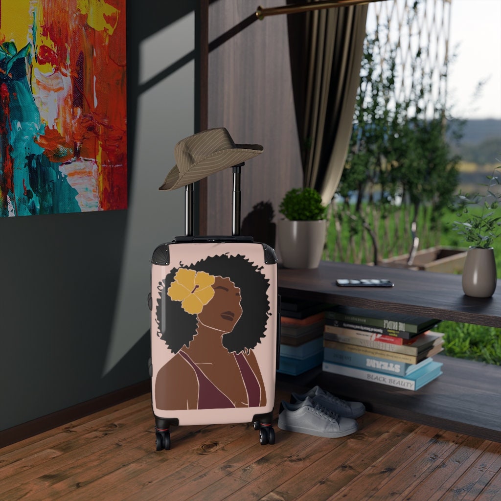 Suitcase, Boho, Room Decor, Black Girl Magic, Black Owned Shops, Gifts for her, Summer Gift, Self Care Gift, Black Girl Luggage