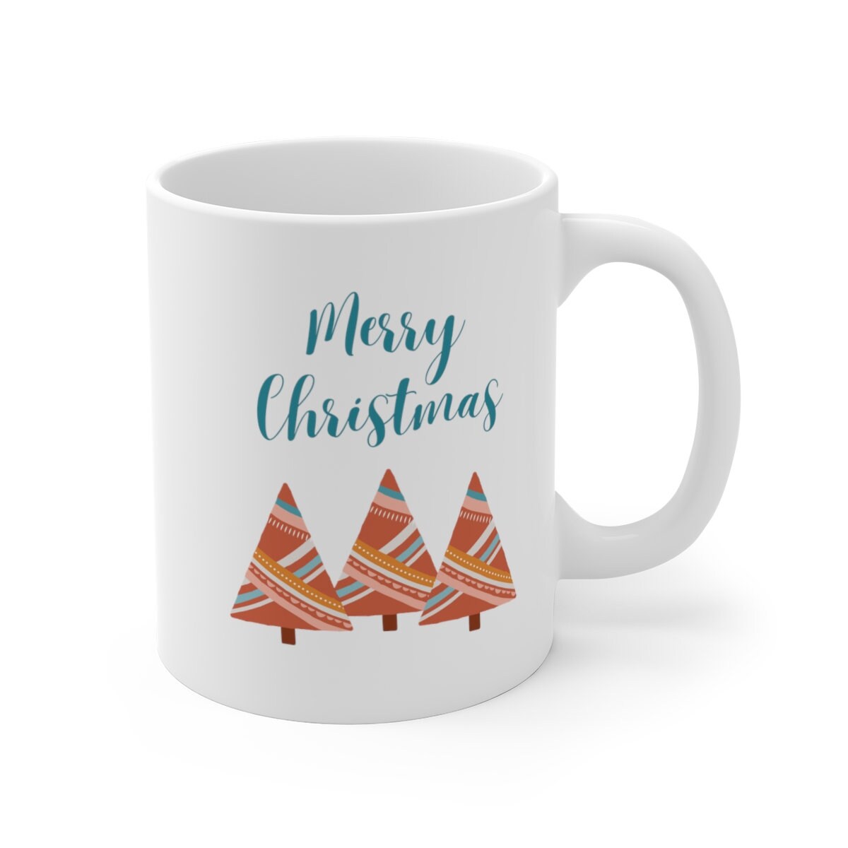 Boho Christmas tree mug, Minimalist, Hot Chocolate mug, Mugs for kids, Black Owned shops, Gifts for her