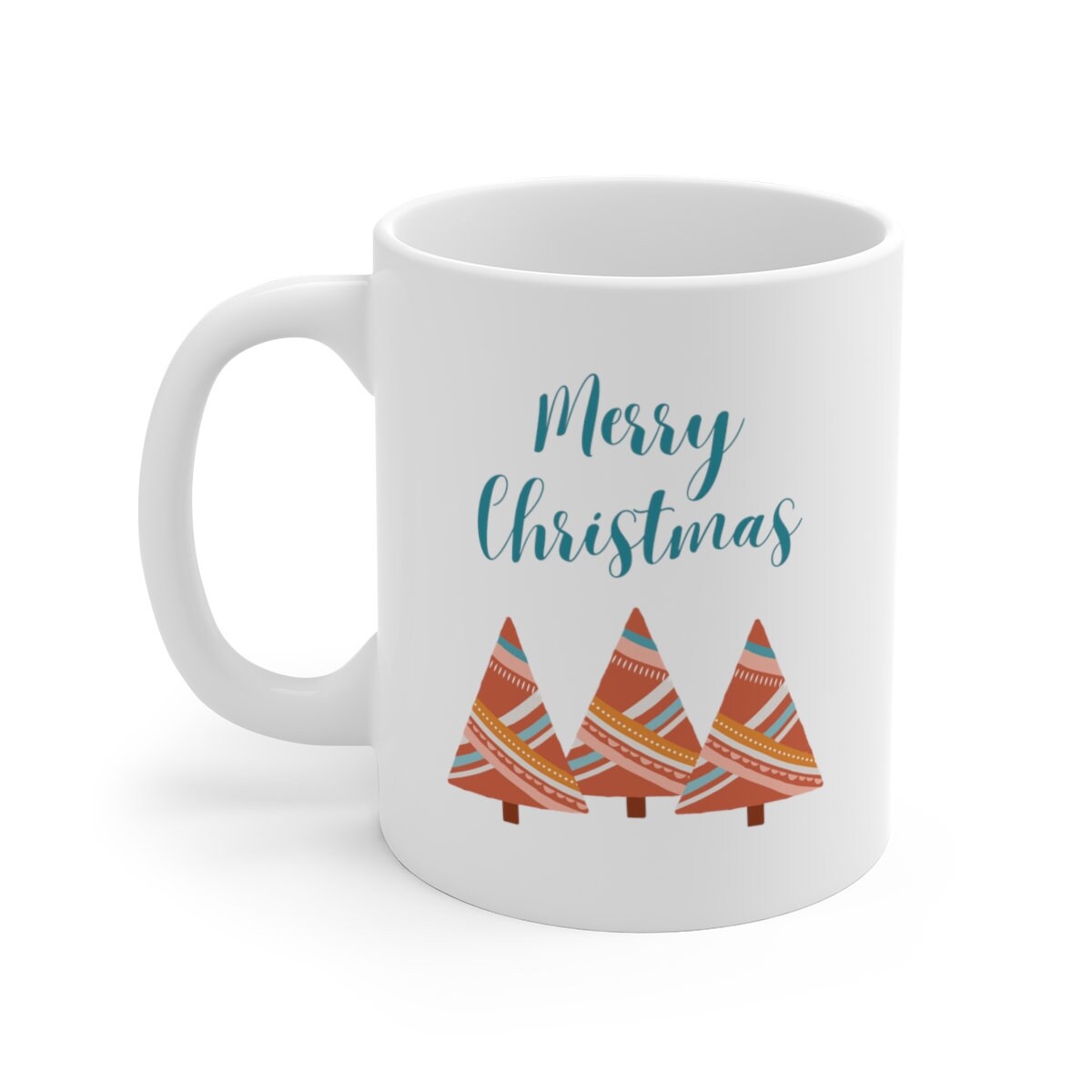 Boho Christmas tree mug, Minimalist, Hot Chocolate mug, Mugs for kids, Black Owned shops, Gifts for her