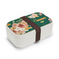Floral Boho Bento lunch box for adult, Lunch Box, Kids bento box, bento box for adults, bento, snack box,  cute lunch box, boho, emerald