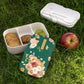 Floral Boho Bento lunch box for adult, Lunch Box, Kids bento box, bento box for adults, bento, snack box,  cute lunch box, boho, emerald