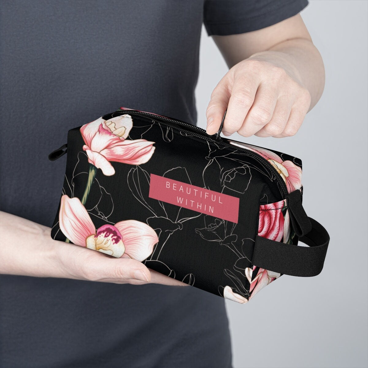 Dark Academia Toiletry Bag, Make up bag, custom makeup bag, monogram makeup bag, small makeup bag, toiletry bag women, Bridesmaid gifts