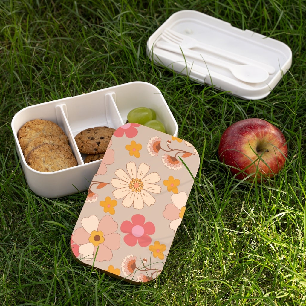 Floral Bento Lunch Box, Lunch box, bento box for adults, bento, snack box,  Boho aesthetic, Gift for her, bento box for kids