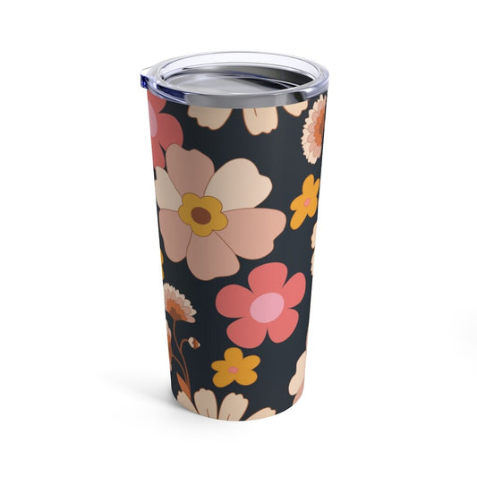 Retro aesthetic Floral Tumbler 20oz, Boho tumblers, Black owned shop, African American Christmas gift