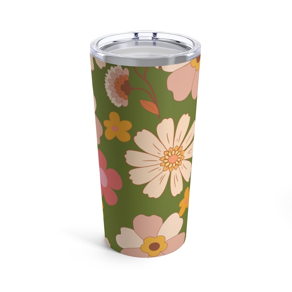 Floral 20oz Tumbler, Boho tumblers, Black owned shop, Bridesmaid tumblers,Bride Tumbler,  Christmas gift