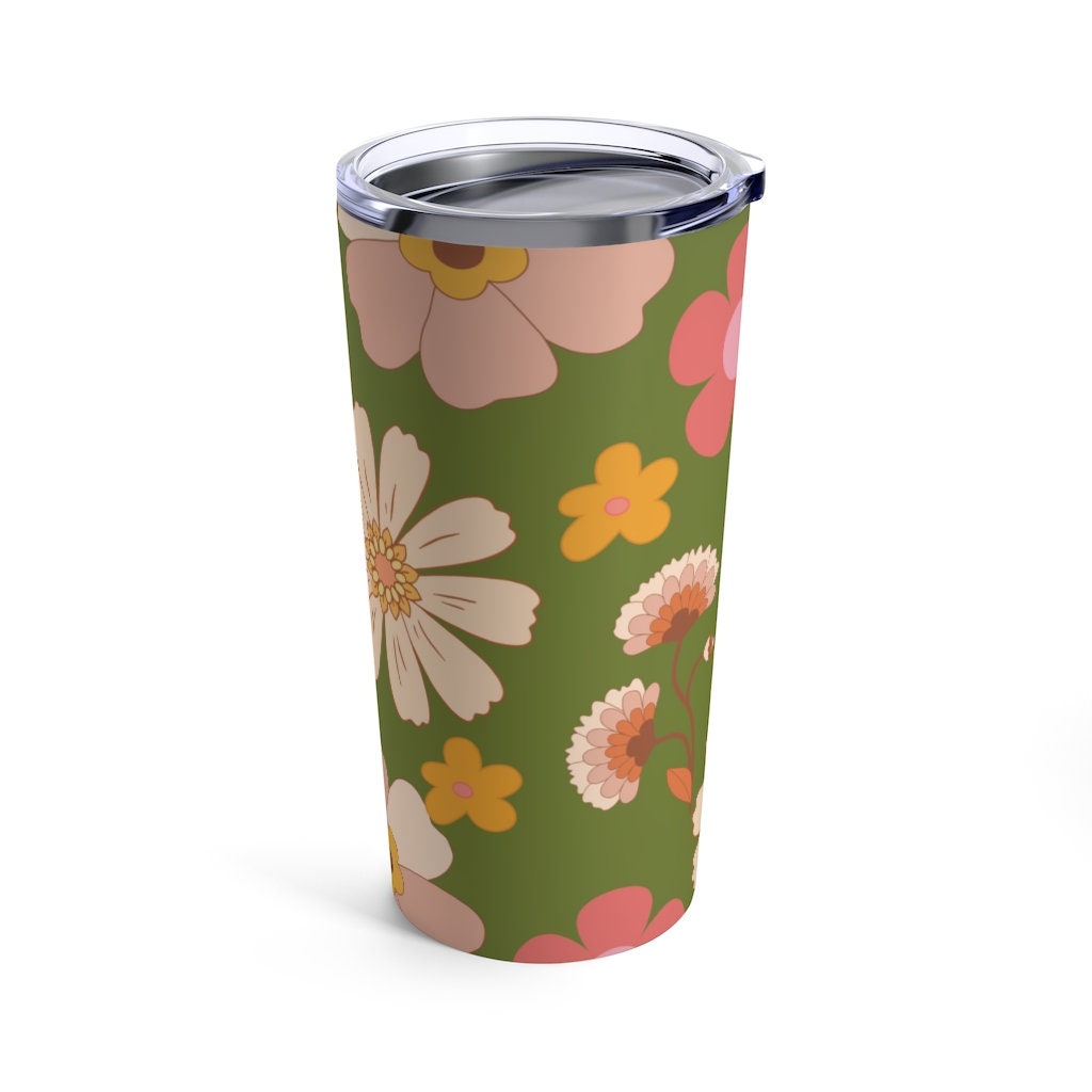 Floral 20oz Tumbler, Boho tumblers, Black owned shop, Bridesmaid tumblers,Bride Tumbler,  Christmas gift