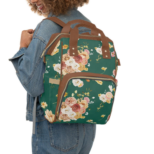 Dark Academia Aesthetic Diaper Backpack, Diaper Bag Backpack, Baby Backpack, Travel Backpack, Laptop Backpack, new parents gift, Emerald