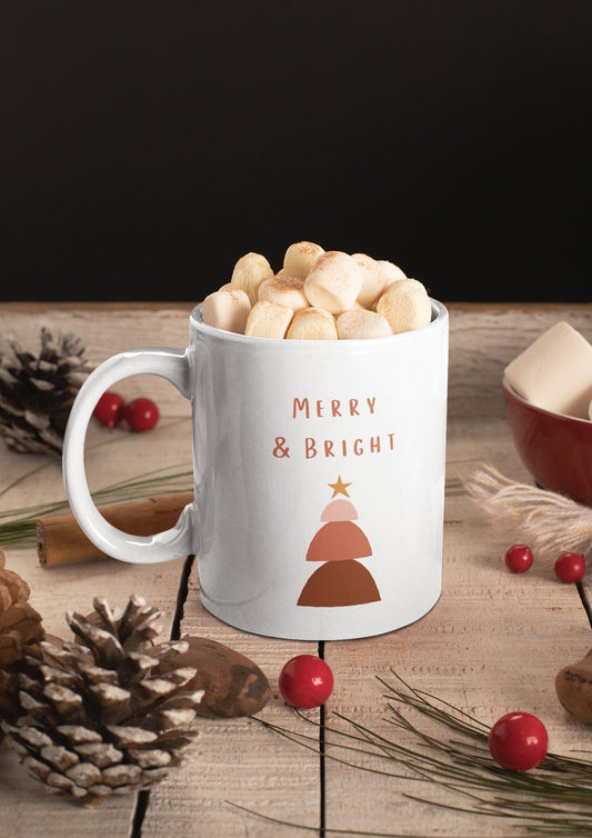 Modern minimalist Christmas mug, Boho Christmas, Hot Chocolate mug, Black Owned shops, Gifts for her