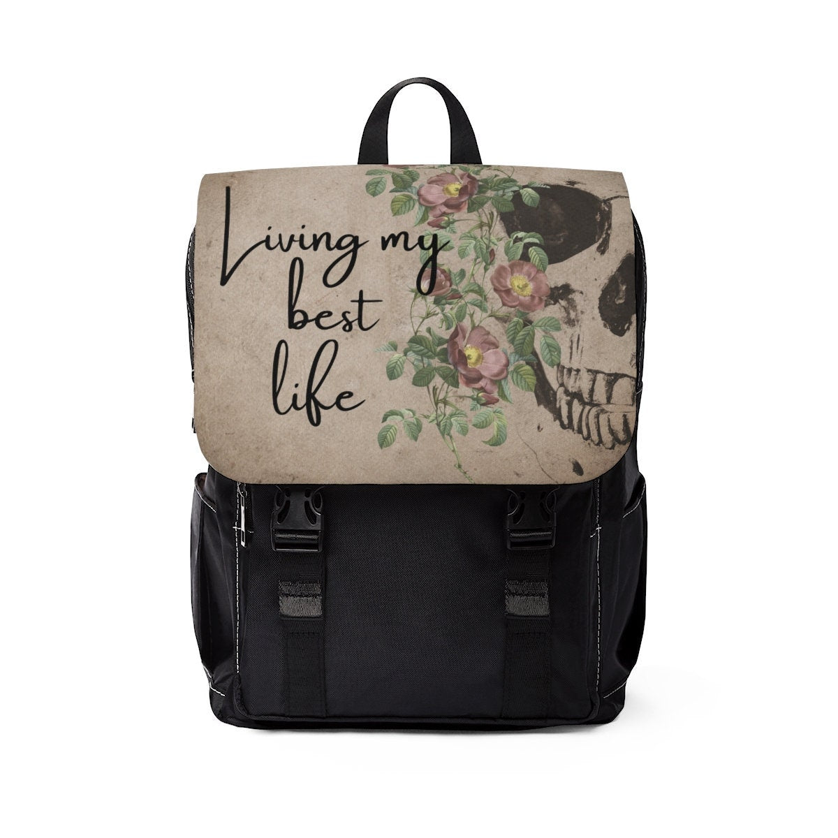 Dark Academia Casual Shoulder Backpack, Travel Backpack, canvas backpack, cute backpack, Goblincore aesthetic, Dark Academia aesthet