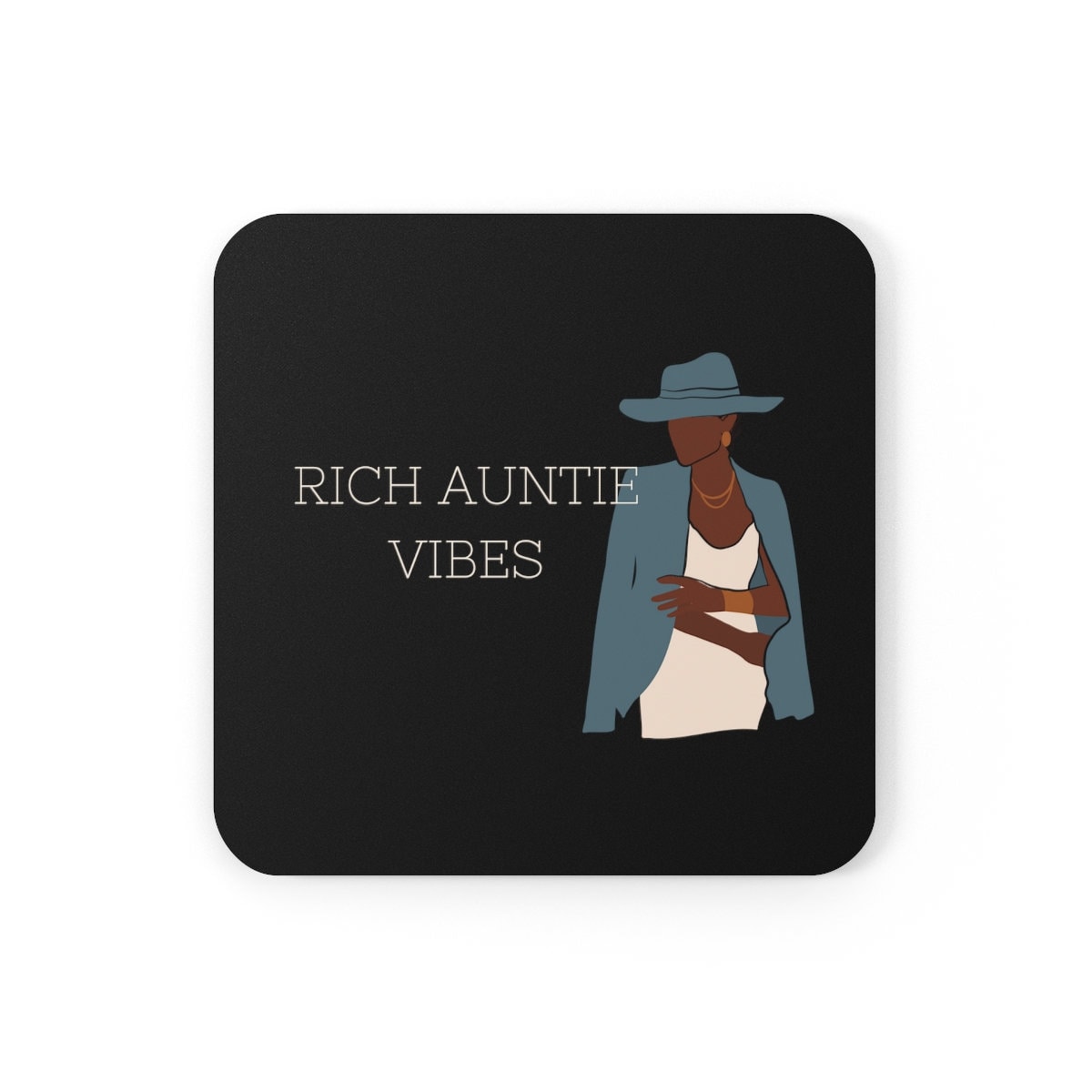 Black Girl Magic Corkwood Coaster Set, African American barware, Best friend gift, Coaster Set, African American