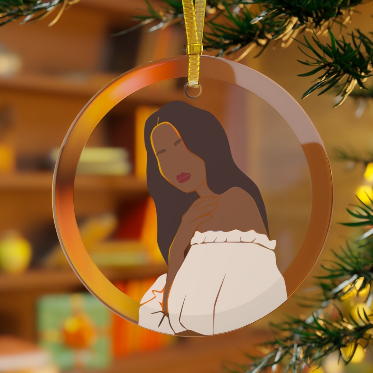 Black Girl Magic Bohemian Glass Ornament, 2022 ornament, Best friend gift, African American Woman, Christmas ornament, gift for Sister