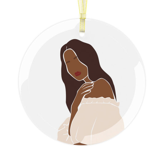 Black Girl Magic Bohemian Glass Ornament, 2022 ornament, Best friend gift, African American Woman, Christmas ornament, gift for Sister